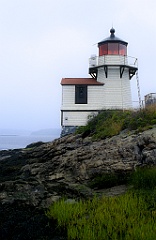 Squirrel Point Light Built on Rocky Edge